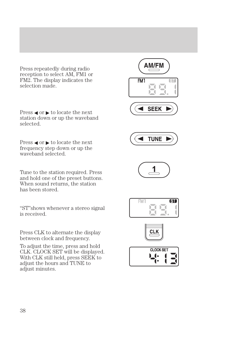 Controls and features | FORD 2000 Focus User Manual | Page 38 / 280