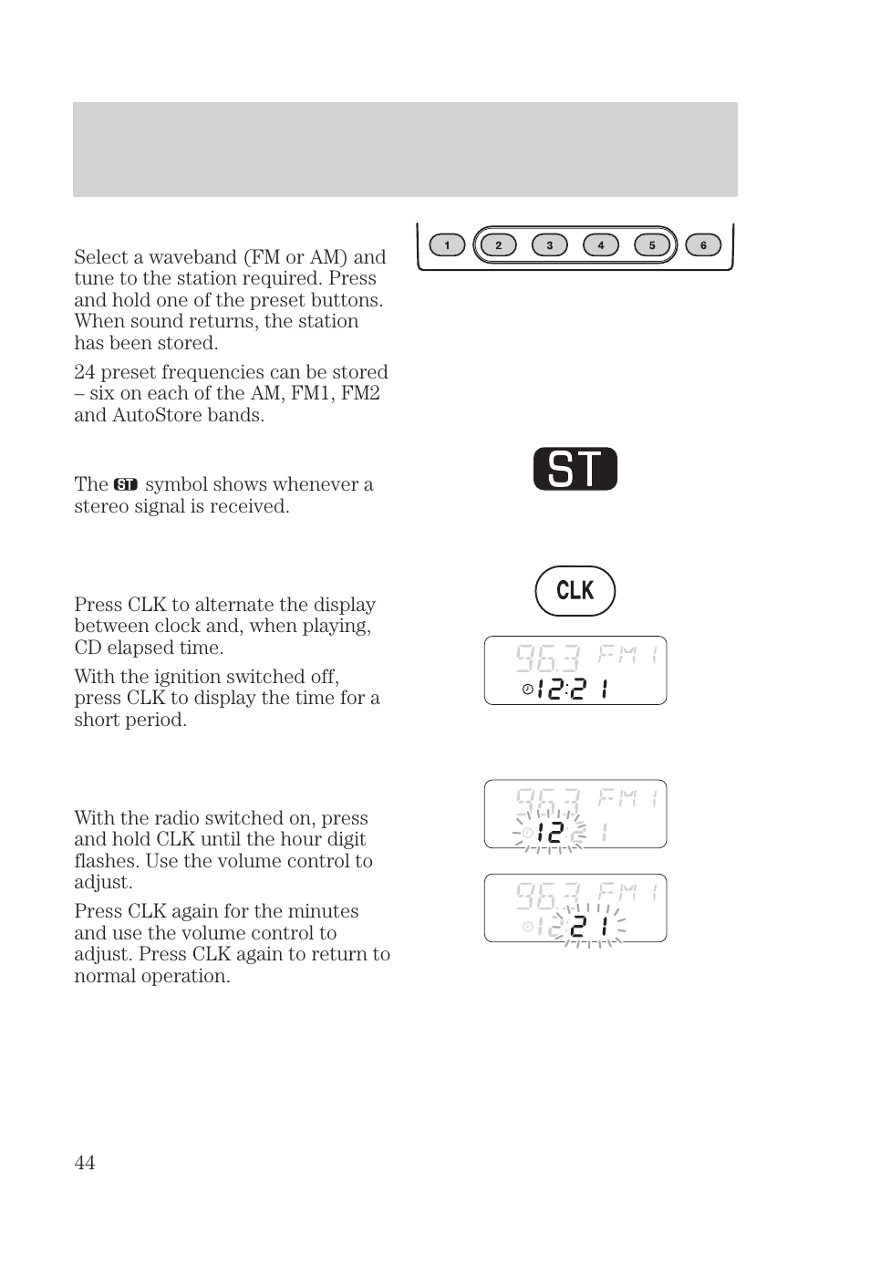 Controls and features | FORD 2000 Focus User Manual | Page 44 / 280