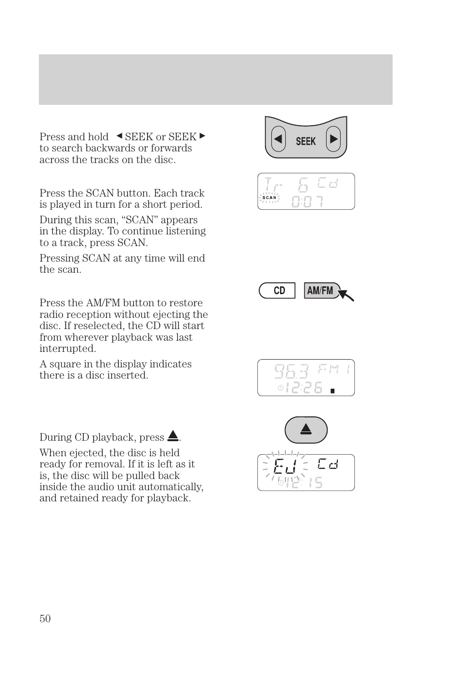 Controls and features | FORD 2000 Focus User Manual | Page 50 / 280