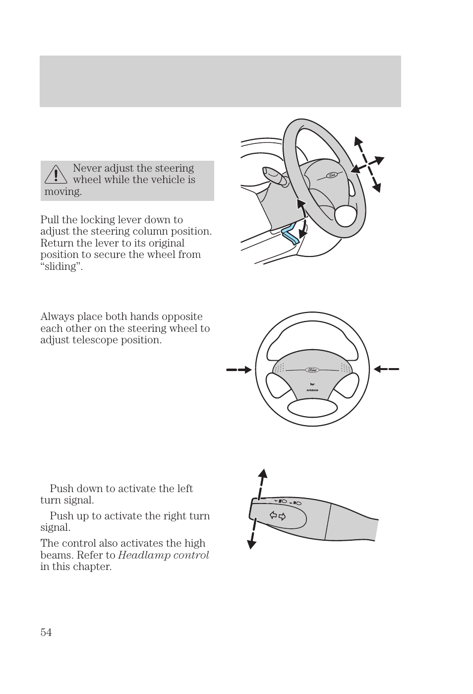 Controls and features | FORD 2000 Focus User Manual | Page 54 / 280