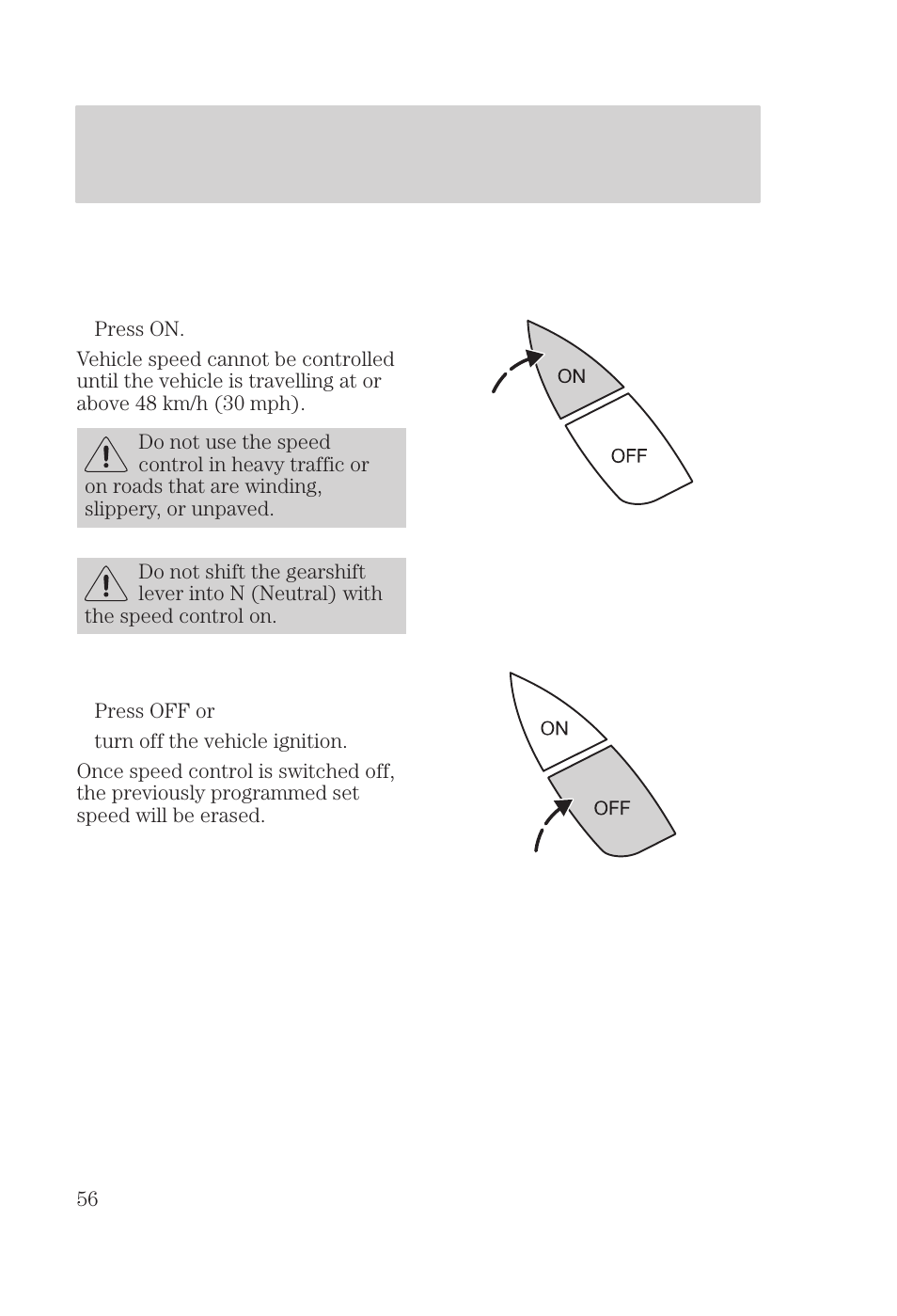 Controls and features | FORD 2000 Focus User Manual | Page 56 / 280