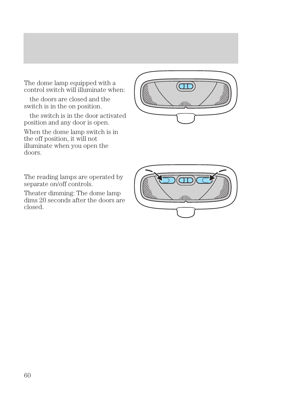 Controls and features | FORD 2000 Focus User Manual | Page 60 / 280