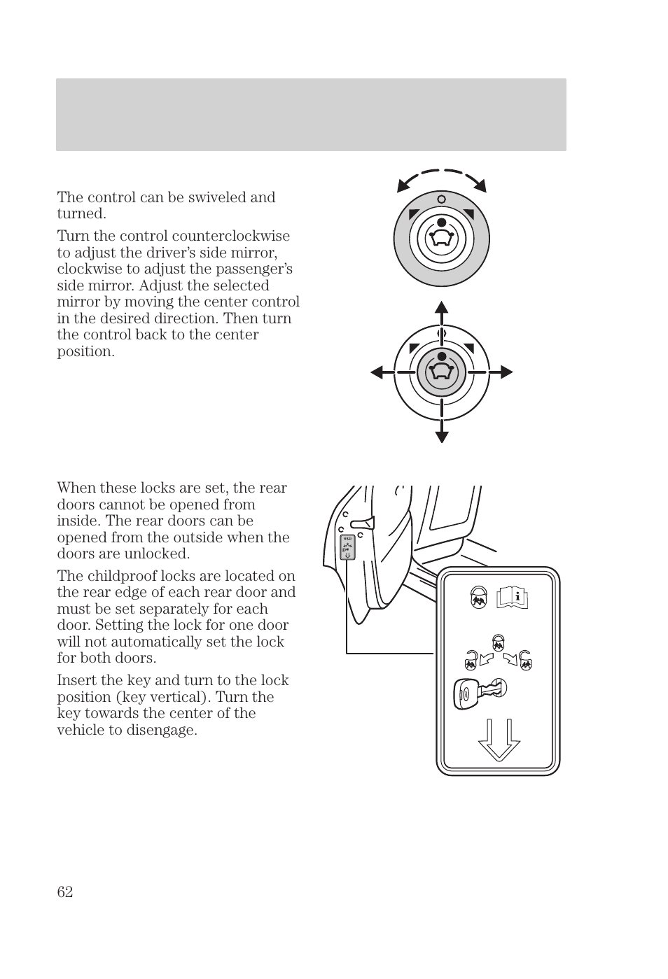 Controls and features | FORD 2000 Focus User Manual | Page 62 / 280