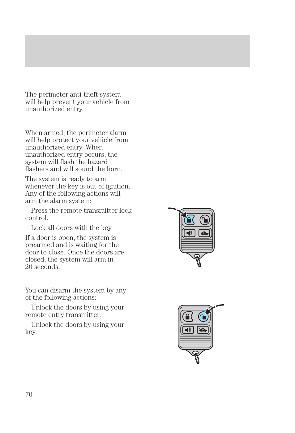 Controls and features | FORD 2000 Focus User Manual | Page 70 / 280