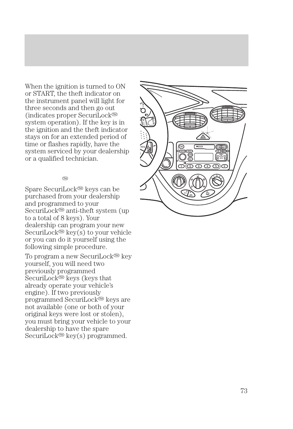 Controls and features | FORD 2000 Focus User Manual | Page 73 / 280