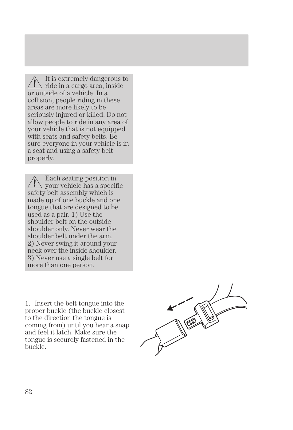 Seating and safety restraints | FORD 2000 Focus User Manual | Page 82 / 280