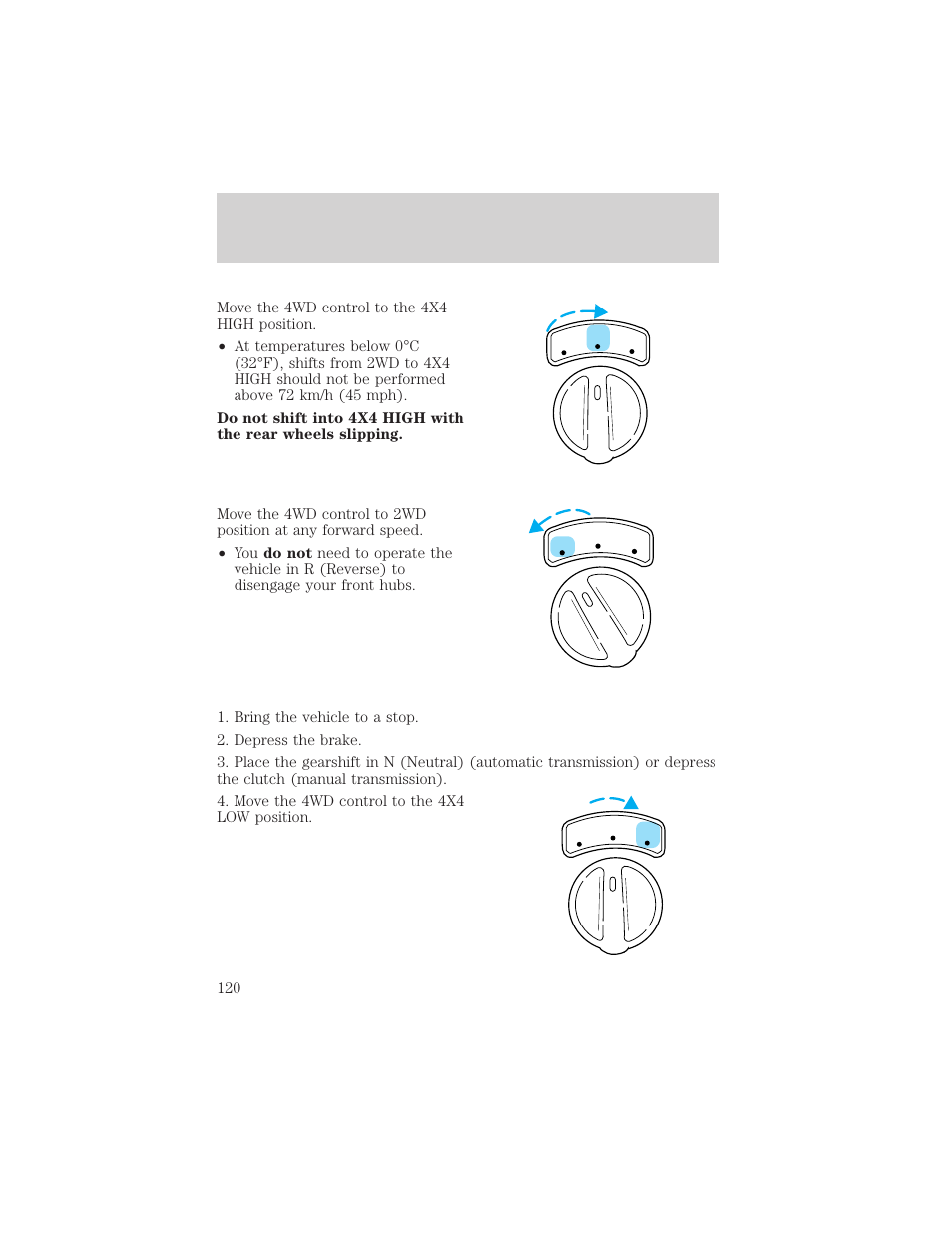 Driving | FORD 2000 Ranger User Manual | Page 120 / 240