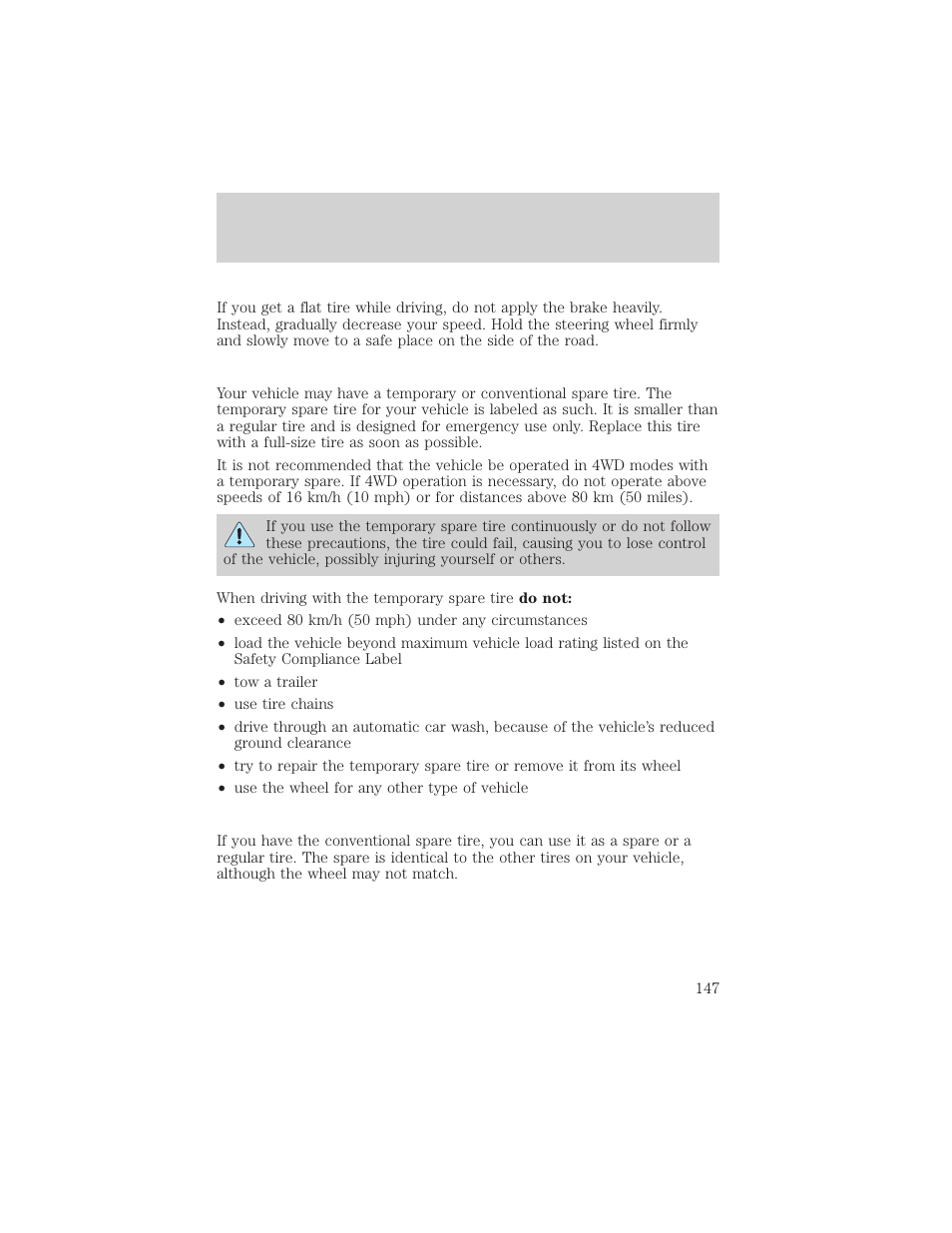 Roadside emergencies | FORD 2000 Ranger User Manual | Page 147 / 240