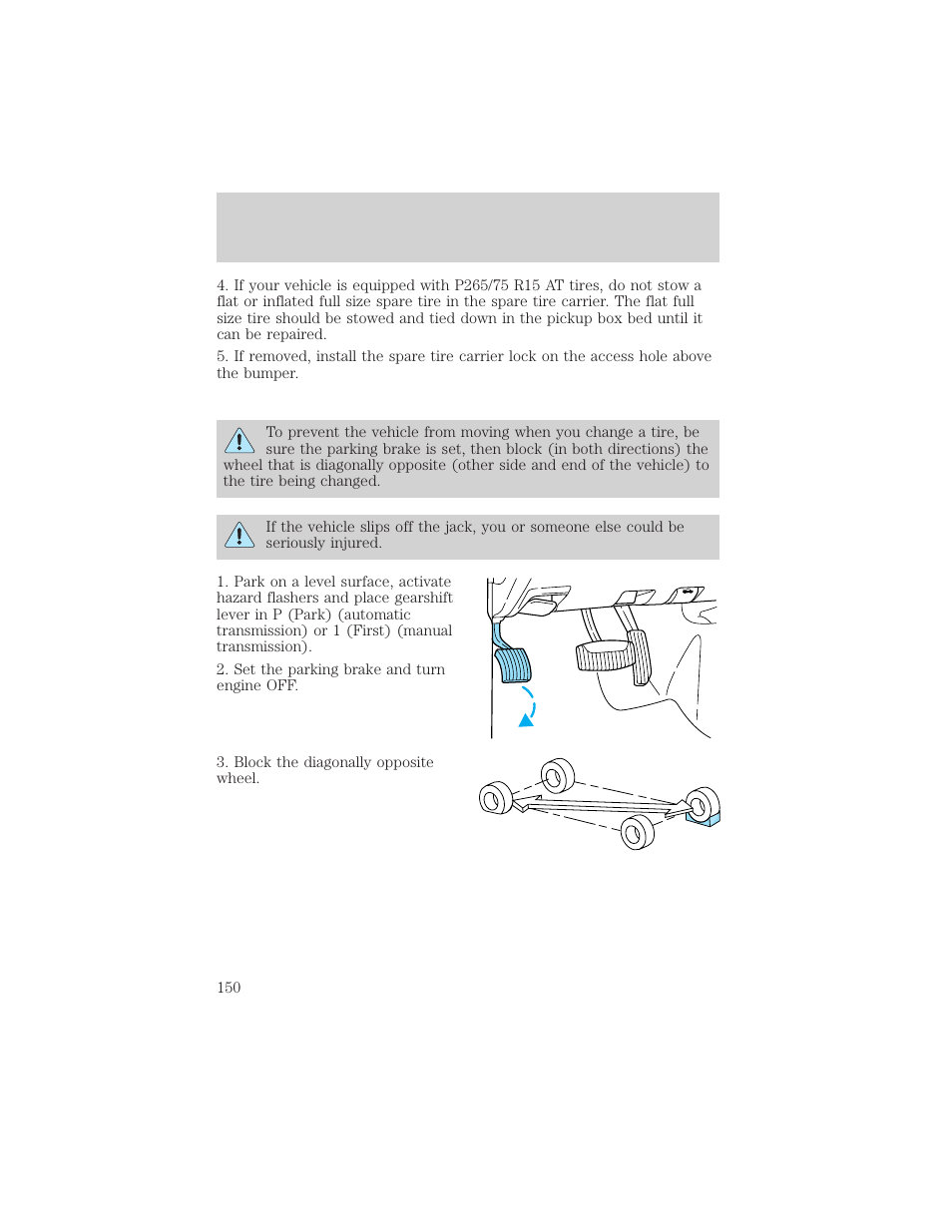 Roadside emergencies | FORD 2000 Ranger User Manual | Page 150 / 240