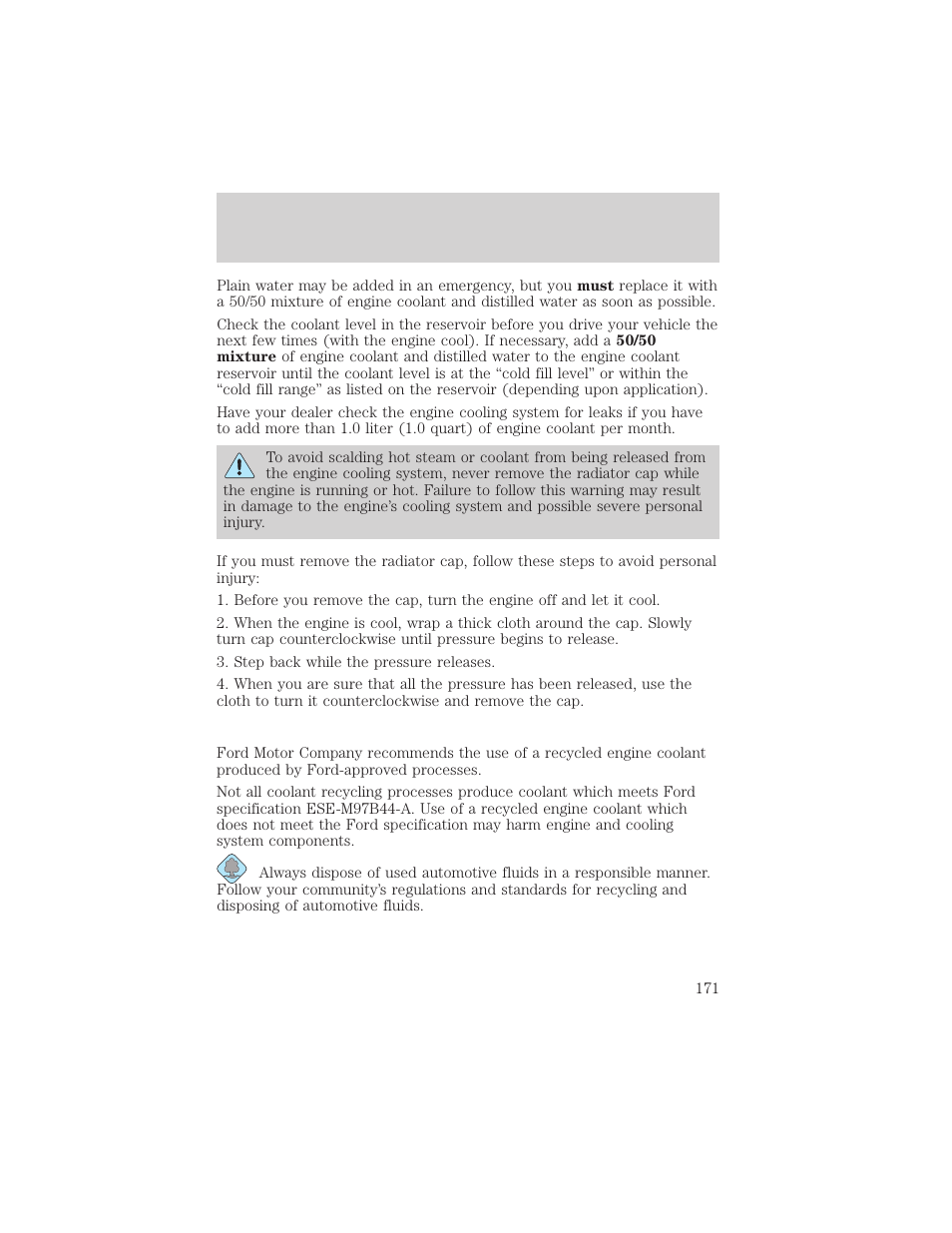 Maintenance and care | FORD 2000 Ranger User Manual | Page 171 / 240
