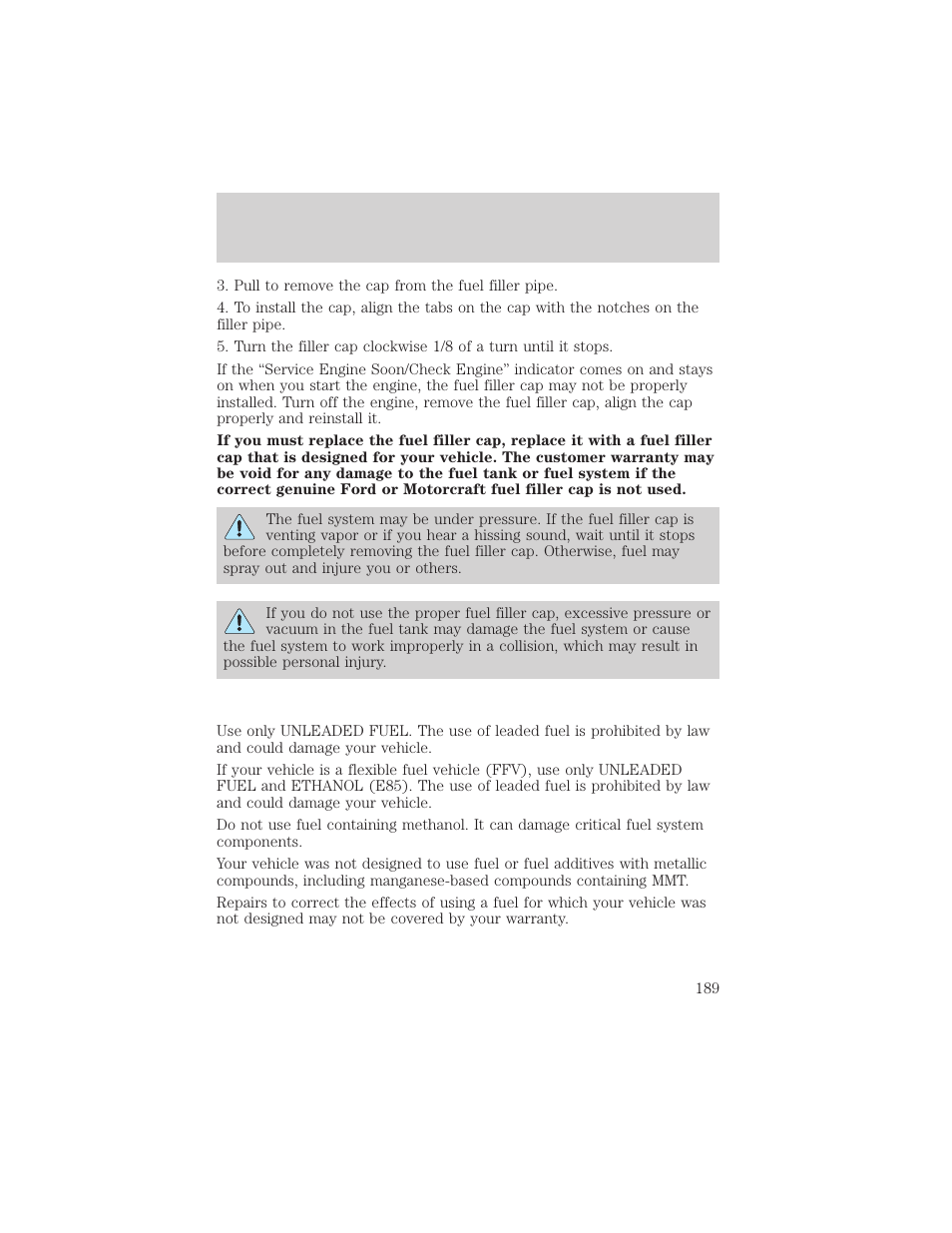 Maintenance and care | FORD 2000 Ranger User Manual | Page 189 / 240