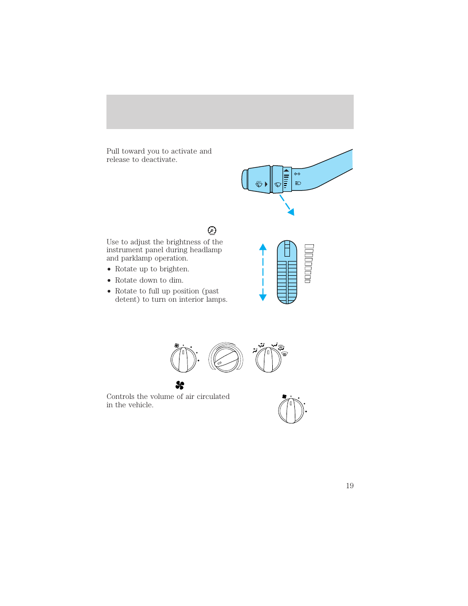 Controls and features | FORD 2000 Ranger User Manual | Page 19 / 240