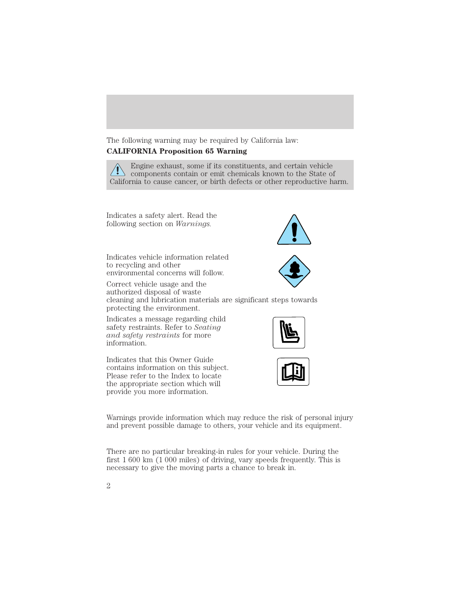 Introduction | FORD 2000 Ranger User Manual | Page 2 / 240