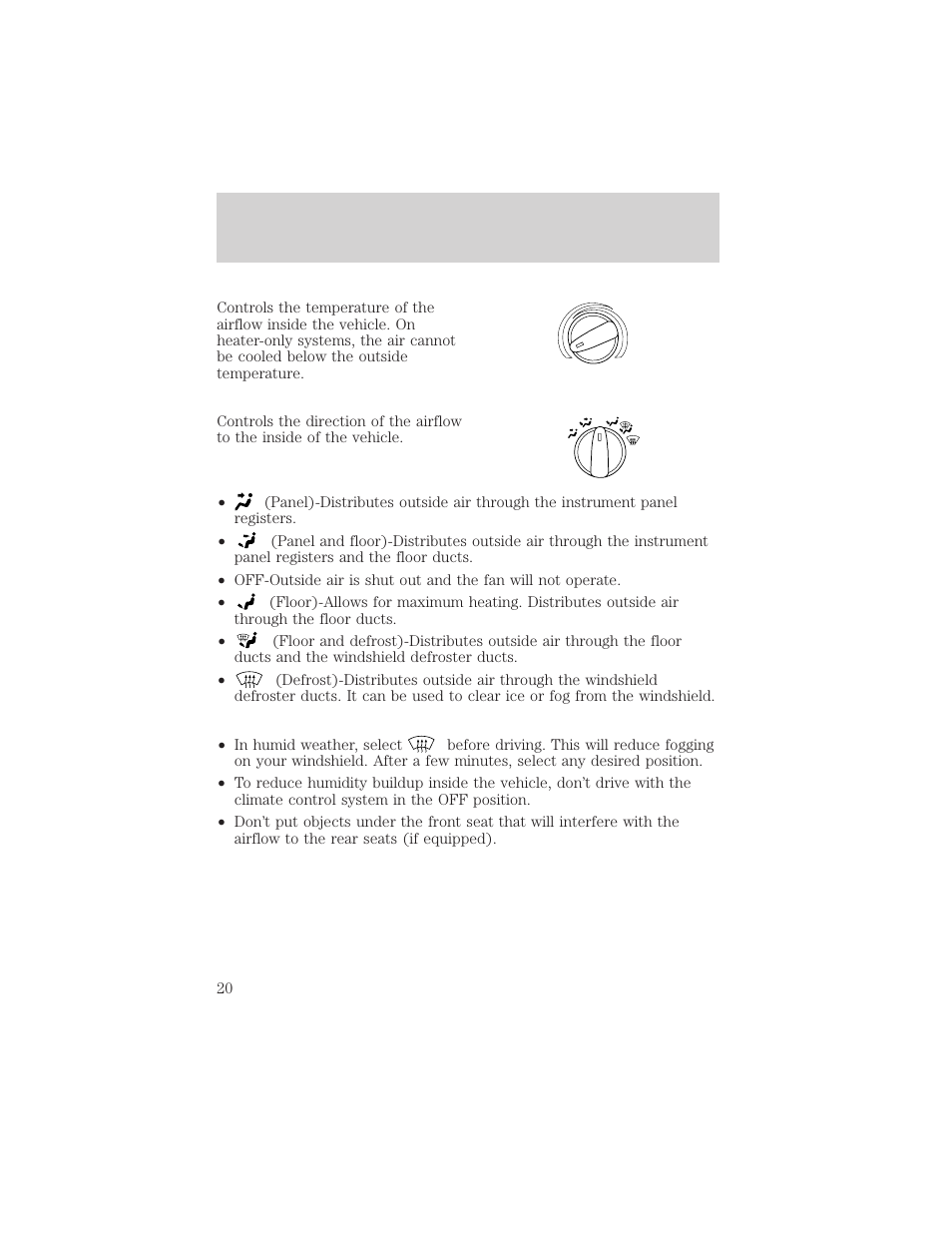 Controls and features | FORD 2000 Ranger User Manual | Page 20 / 240