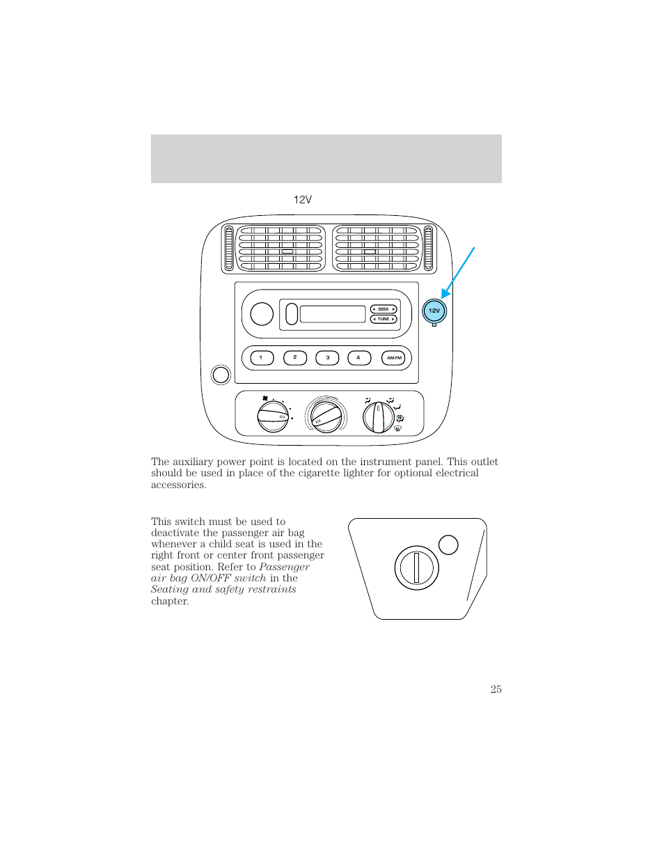 Controls and features | FORD 2000 Ranger User Manual | Page 25 / 240