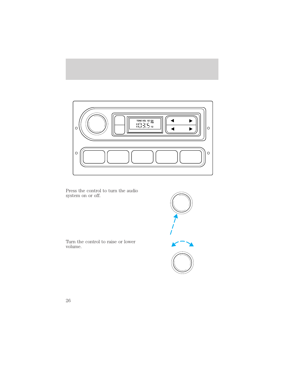 Controls and features, 12 3 4 am/fm | FORD 2000 Ranger User Manual | Page 26 / 240