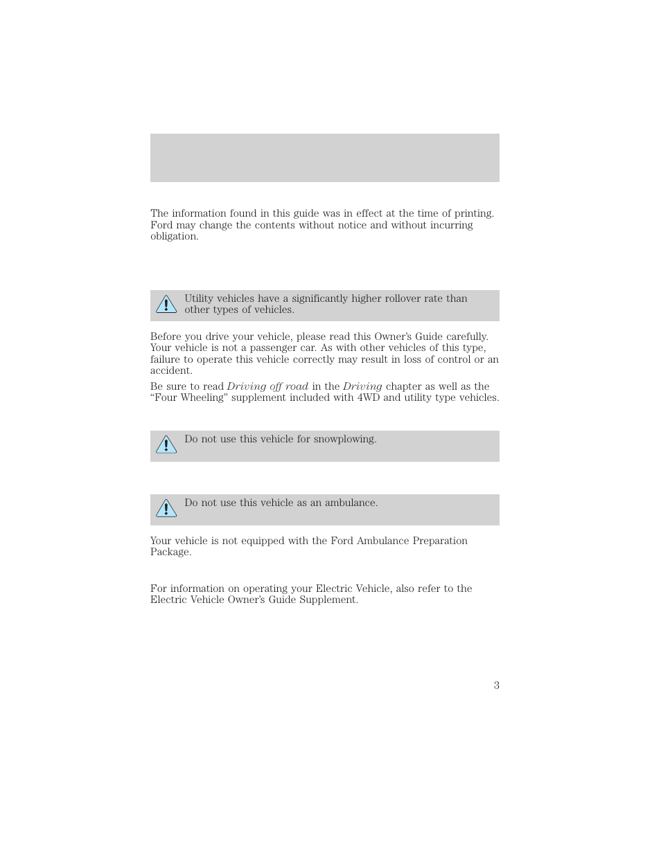 Introduction | FORD 2000 Ranger User Manual | Page 3 / 240