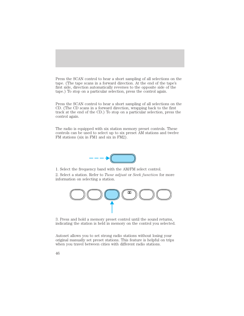 Controls and features | FORD 2000 Ranger User Manual | Page 46 / 240