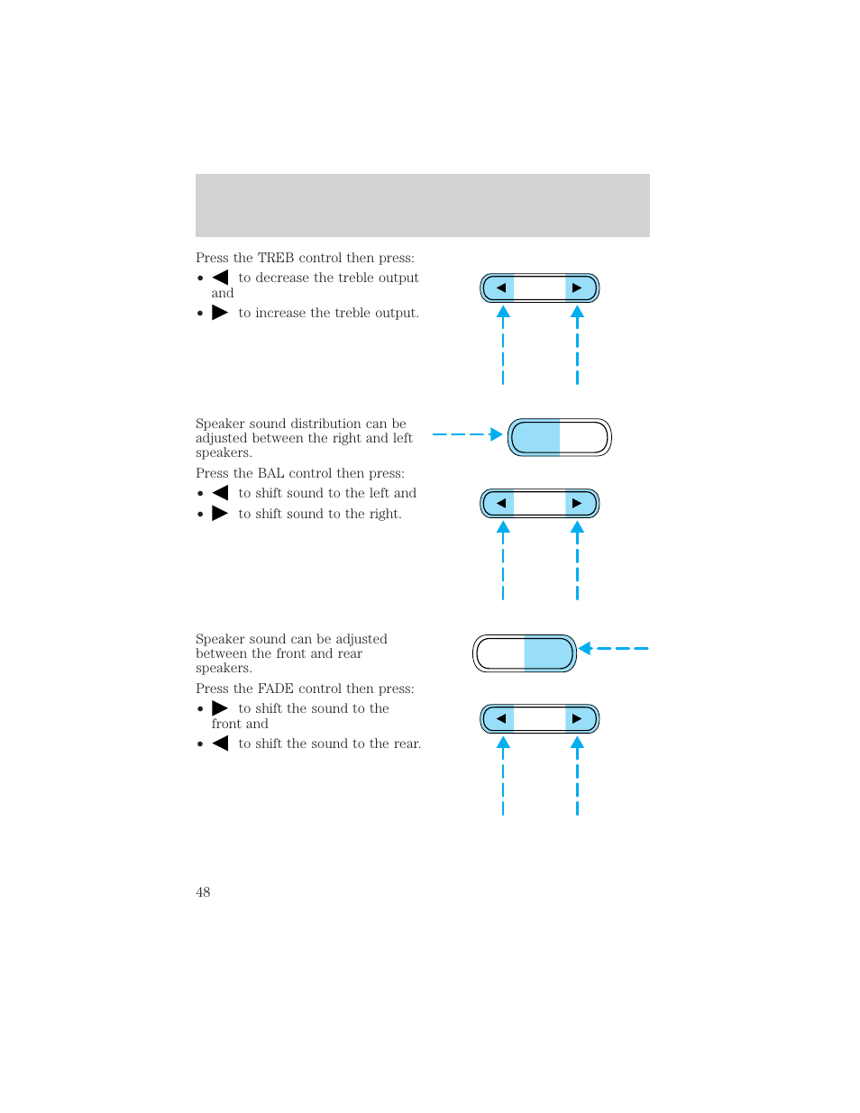 Controls and features | FORD 2000 Ranger User Manual | Page 48 / 240