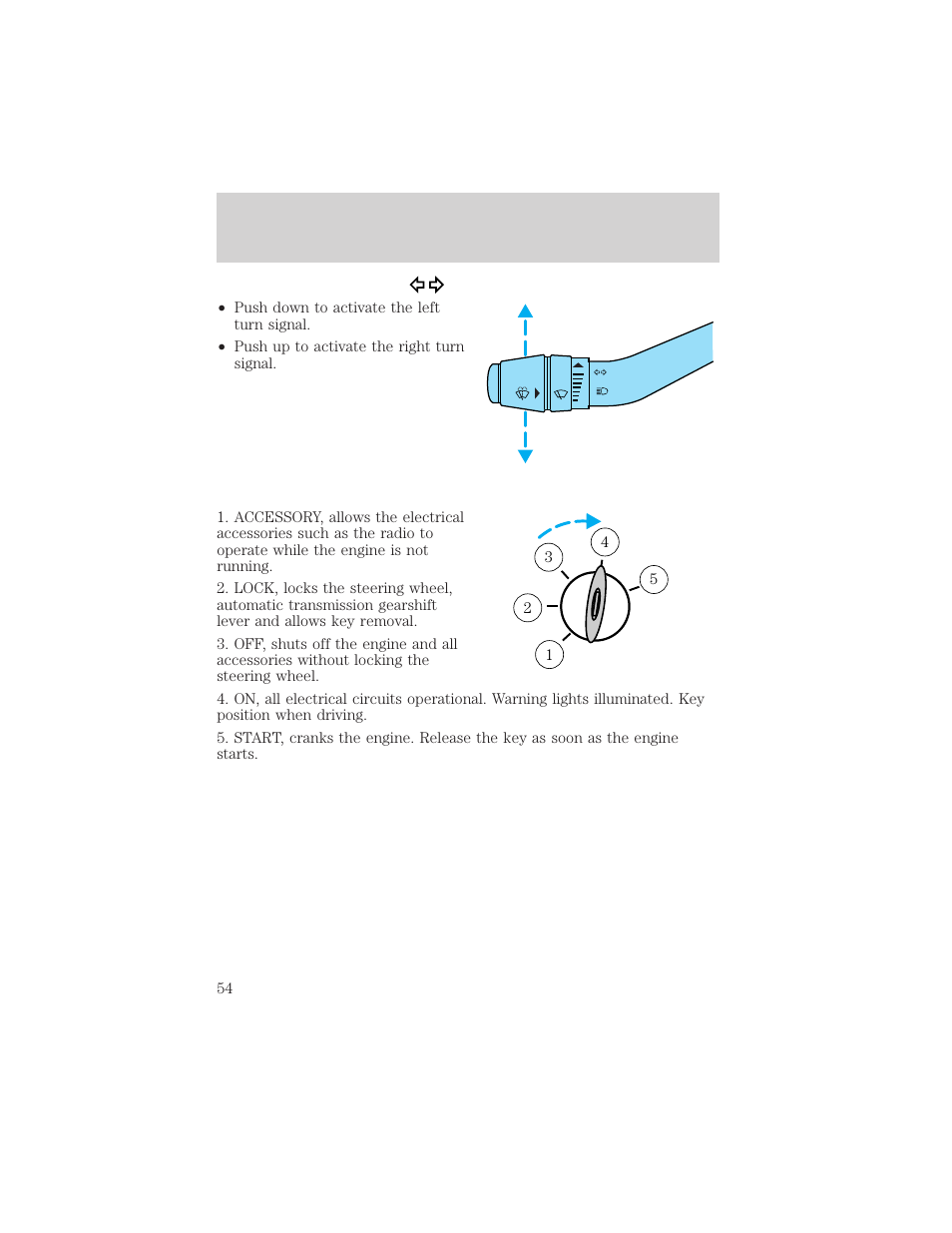 Controls and features | FORD 2000 Ranger User Manual | Page 54 / 240