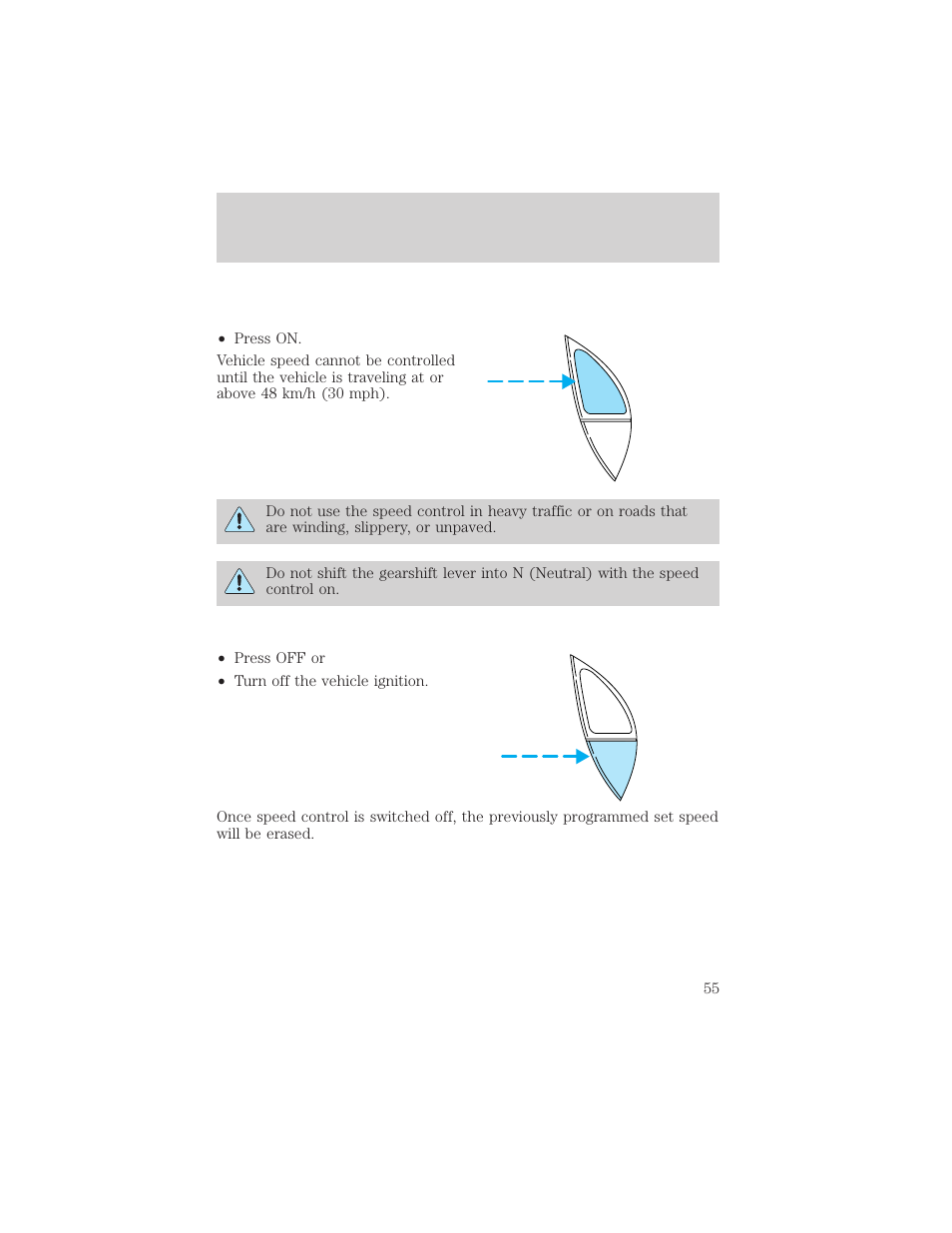 Controls and features | FORD 2000 Ranger User Manual | Page 55 / 240