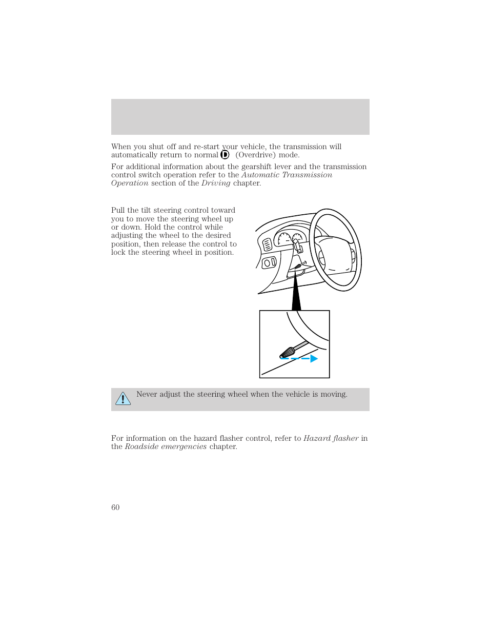 Controls and features | FORD 2000 Ranger User Manual | Page 60 / 240