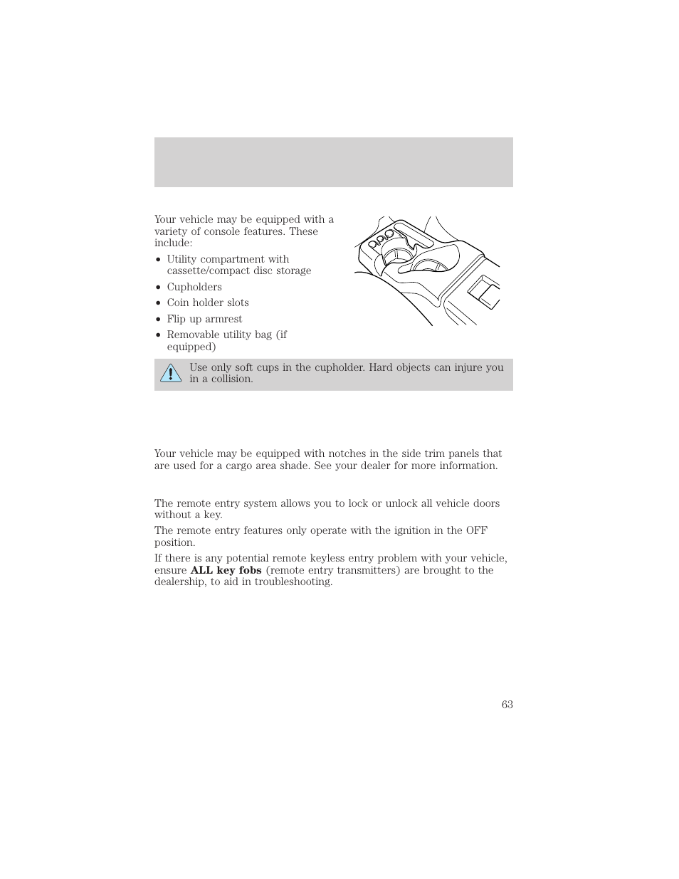 Controls and features | FORD 2000 Ranger User Manual | Page 63 / 240