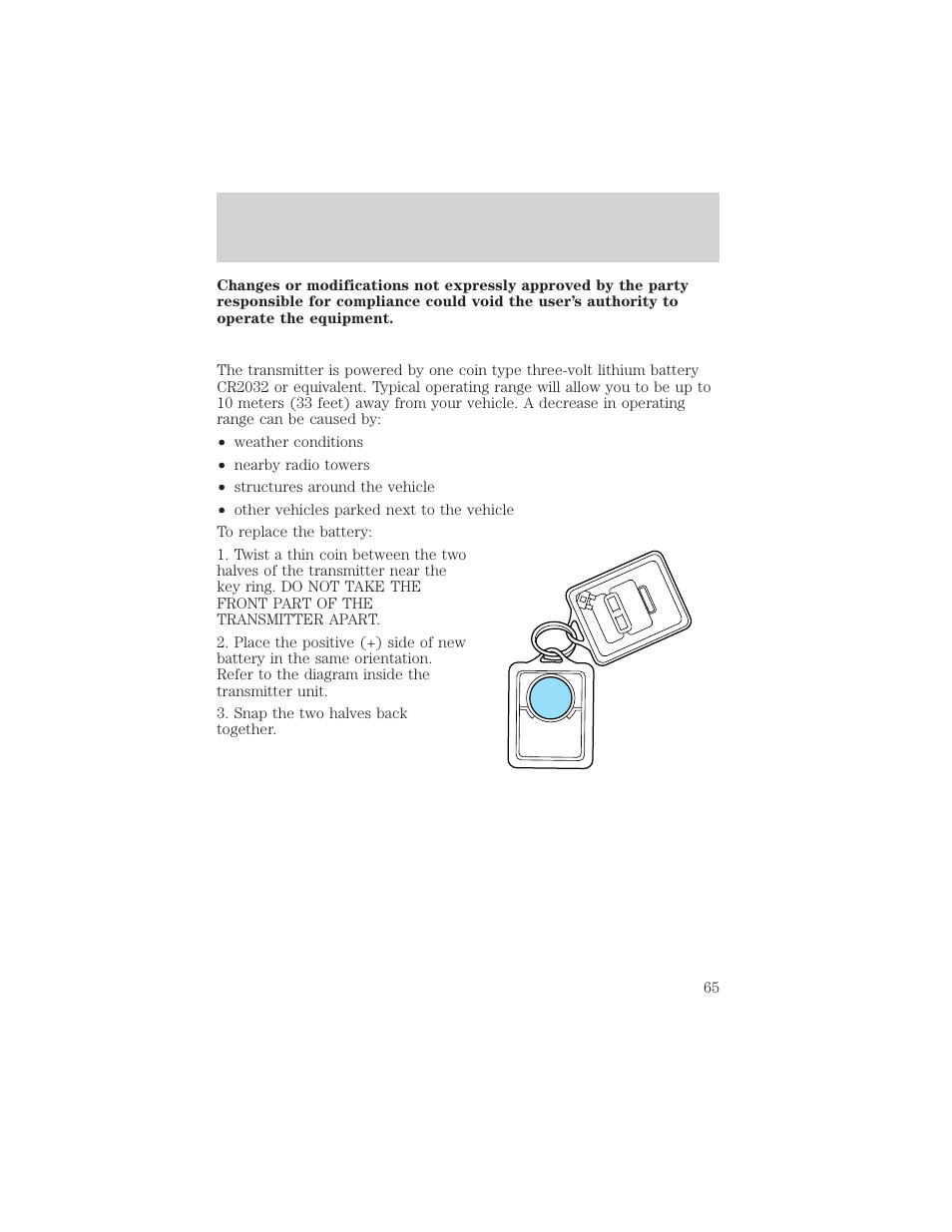Controls and features | FORD 2000 Ranger User Manual | Page 65 / 240
