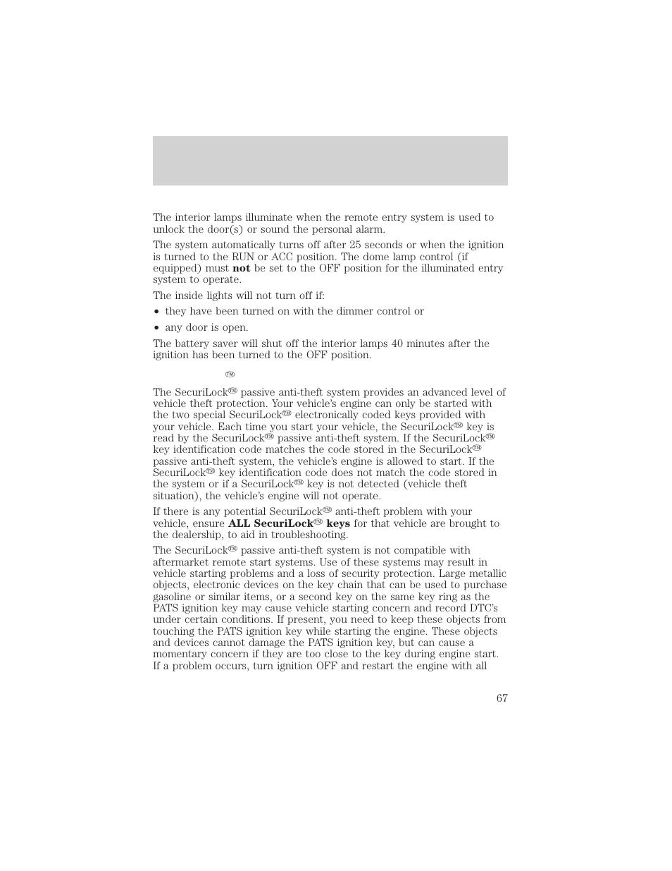 Controls and features | FORD 2000 Ranger User Manual | Page 67 / 240