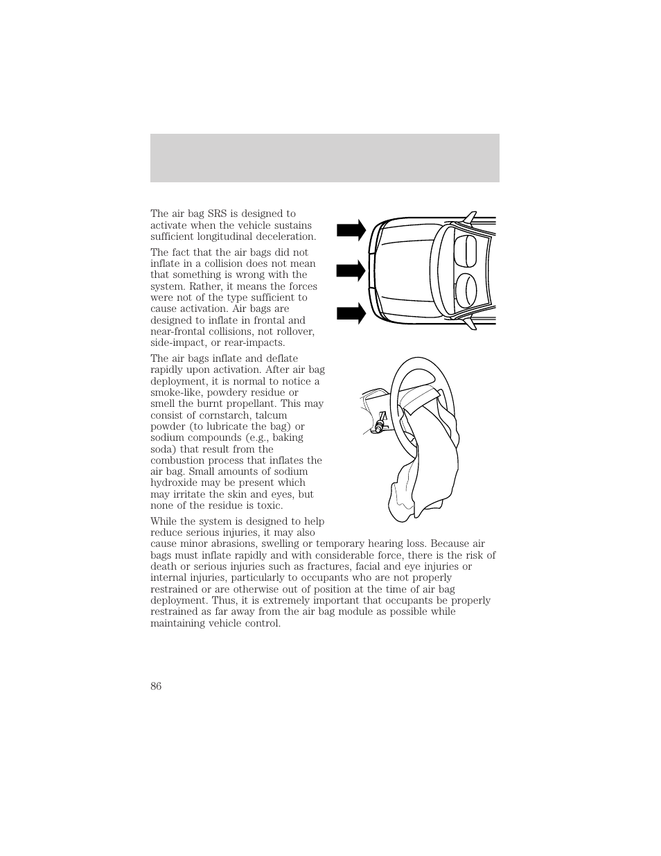 Seating and safety restraints | FORD 2000 Ranger User Manual | Page 86 / 240