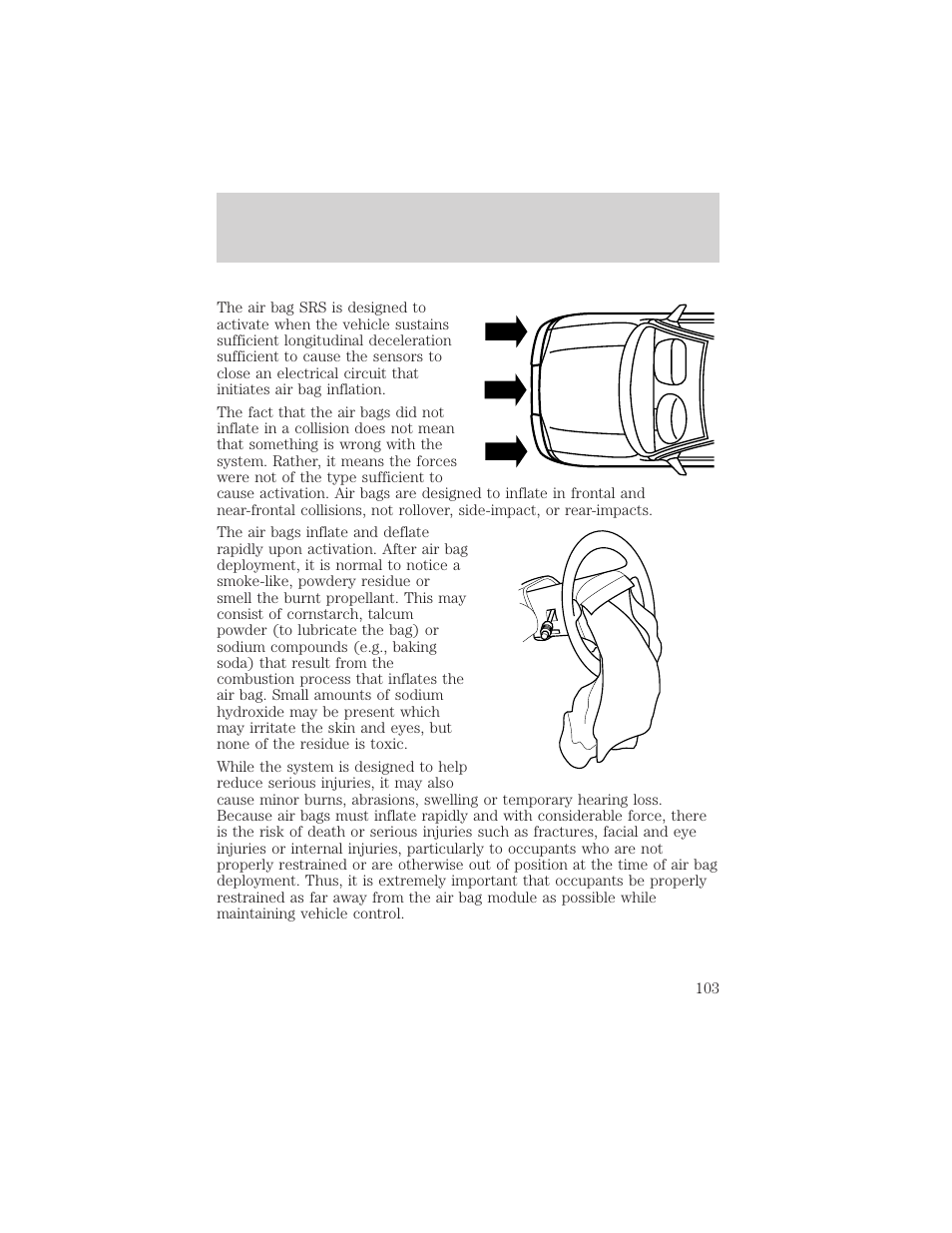 Seating and safety restraints | FORD 1999 Crown Victoria User Manual | Page 103 / 208