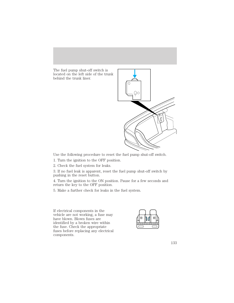 Roadside emergencies | FORD 1999 Crown Victoria User Manual | Page 133 / 208