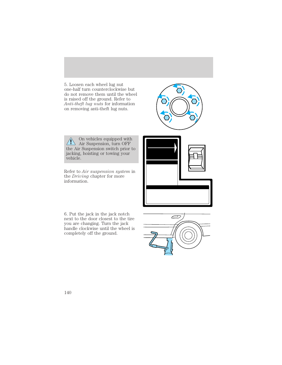 Roadside emergencies | FORD 1999 Crown Victoria User Manual | Page 140 / 208