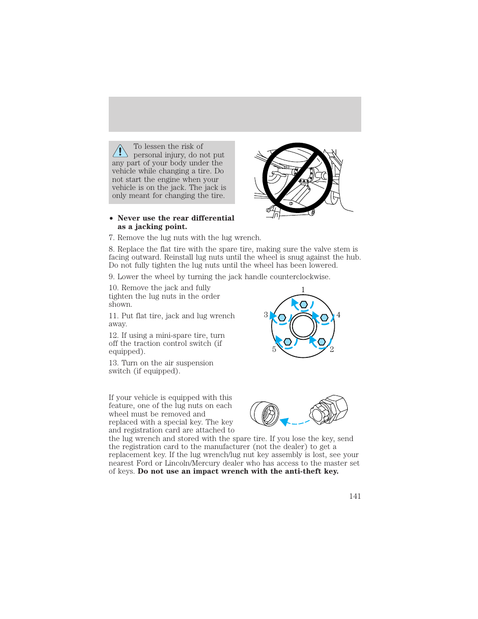 Roadside emergencies | FORD 1999 Crown Victoria User Manual | Page 141 / 208