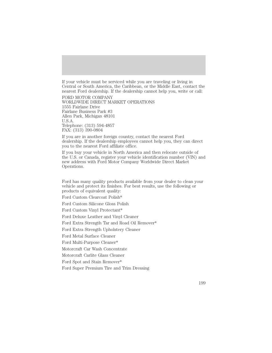 Customer assistance | FORD 1999 Crown Victoria User Manual | Page 199 / 208