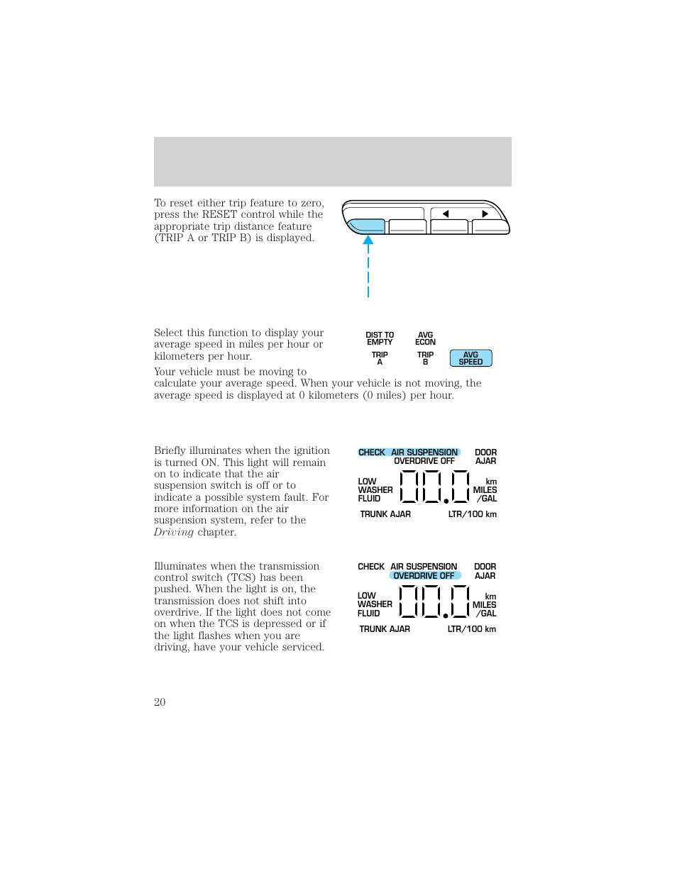 Instrumentation | FORD 1999 Crown Victoria User Manual | Page 20 / 208