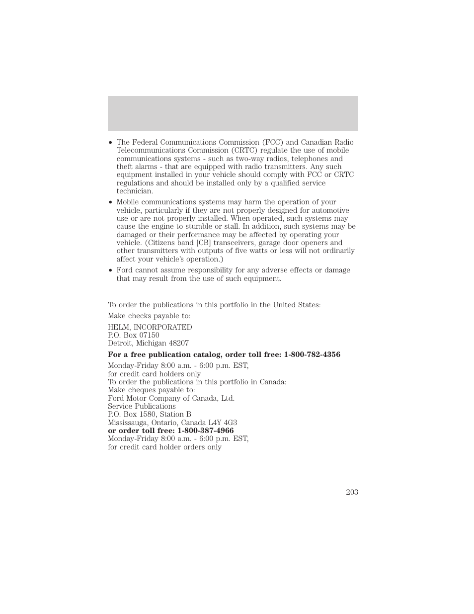 Customer assistance | FORD 1999 Crown Victoria User Manual | Page 203 / 208