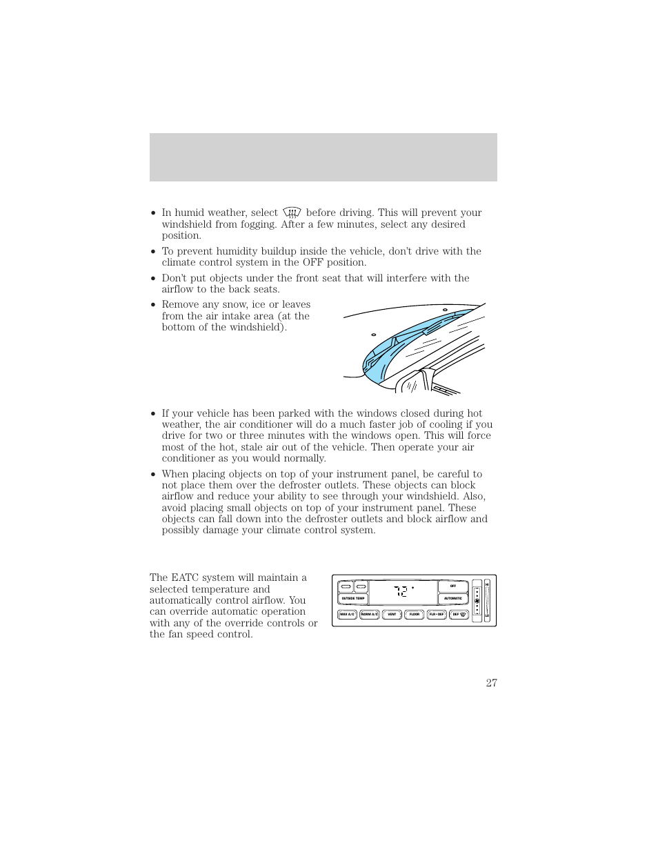 Controls and features | FORD 1999 Crown Victoria User Manual | Page 27 / 208