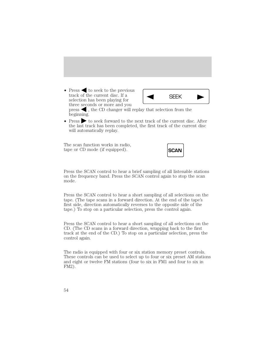 Controls and features | FORD 1999 Crown Victoria User Manual | Page 54 / 208