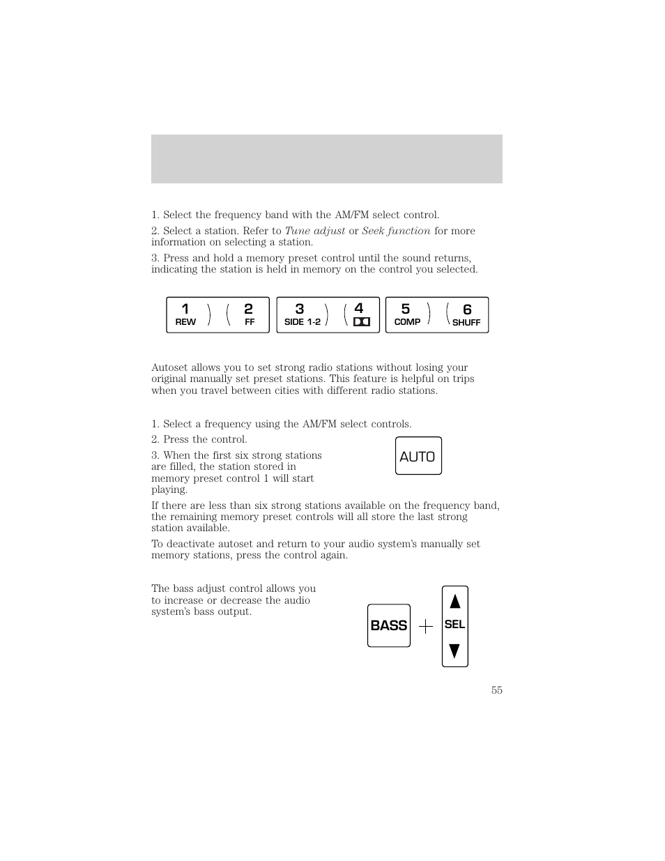 Controls and features | FORD 1999 Crown Victoria User Manual | Page 55 / 208