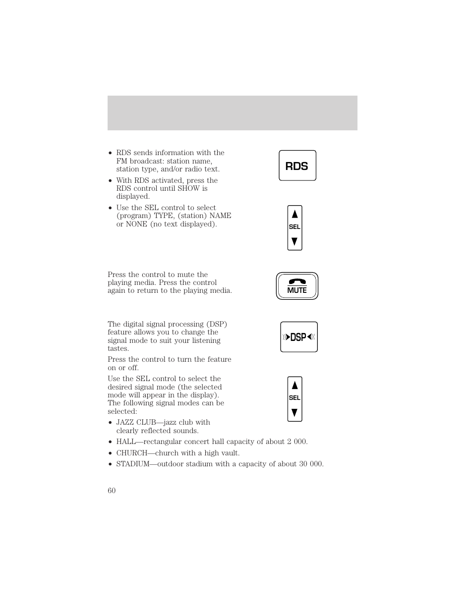 Controls and features | FORD 1999 Crown Victoria User Manual | Page 60 / 208