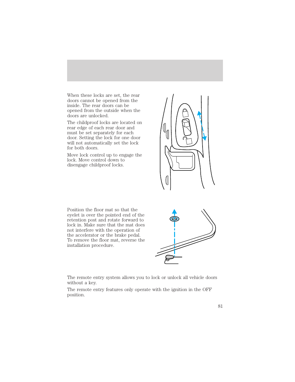 Controls and features | FORD 1999 Crown Victoria User Manual | Page 81 / 208