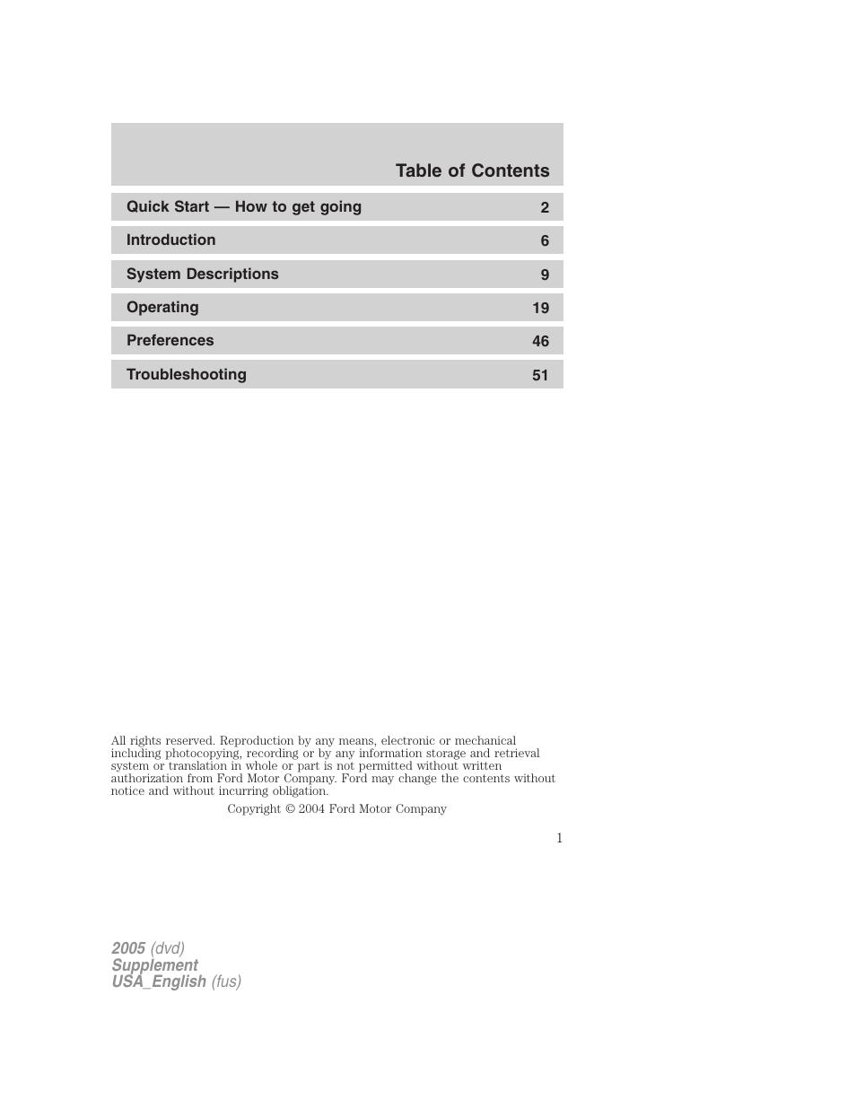 FORD 2005 Grand Marquis User Manual | 56 pages