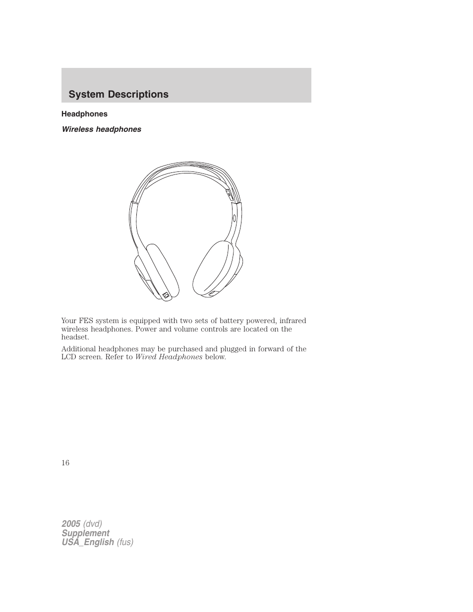 System descriptions | FORD 2005 Grand Marquis User Manual | Page 16 / 56