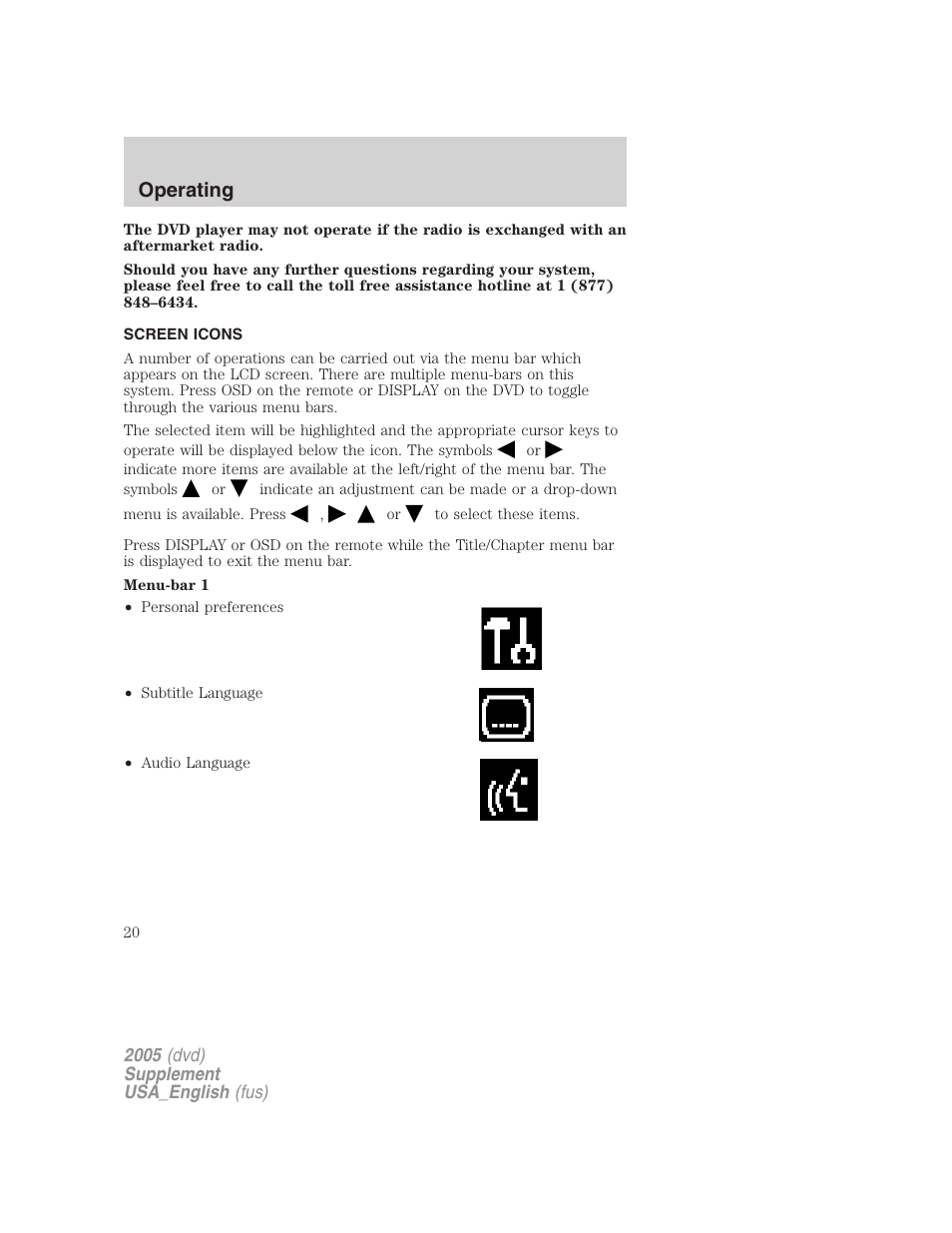 Operating | FORD 2005 Grand Marquis User Manual | Page 20 / 56