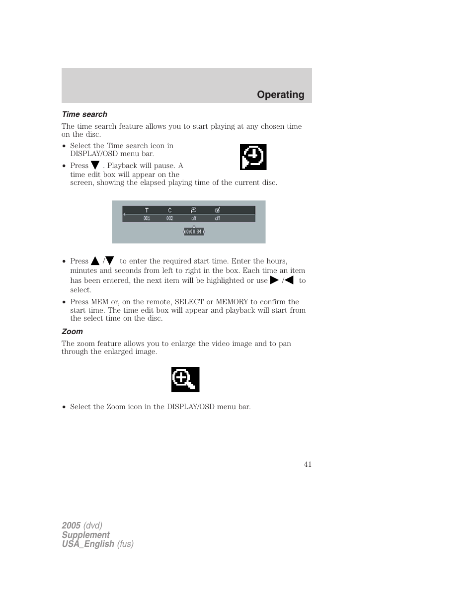 Operating | FORD 2005 Grand Marquis User Manual | Page 41 / 56