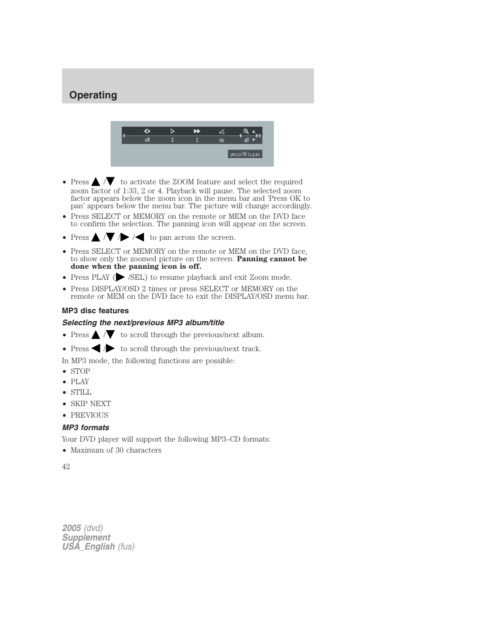 Operating | FORD 2005 Grand Marquis User Manual | Page 42 / 56