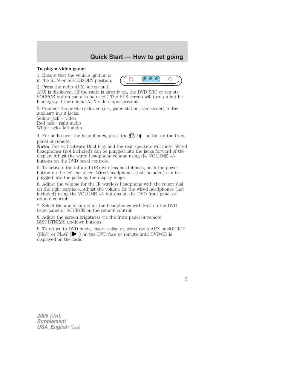 Quick start — how to get going | FORD 2005 Grand Marquis User Manual | Page 5 / 56