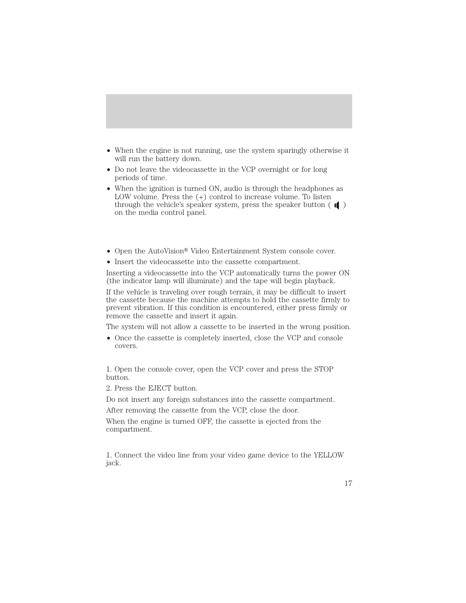 Operating instructions | FORD 2002 Windstar User Manual | Page 17 / 24