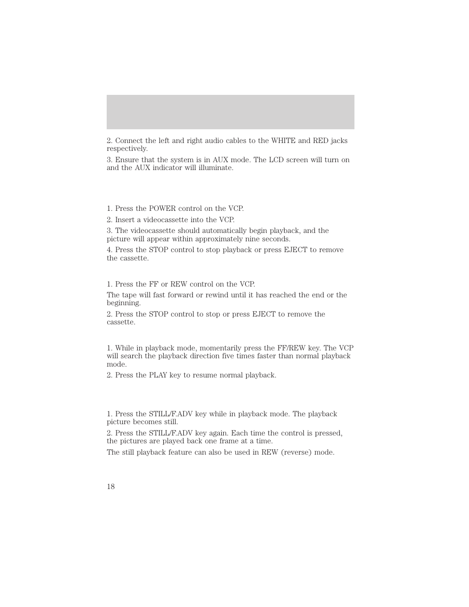 Operating instructions | FORD 2002 Windstar User Manual | Page 18 / 24